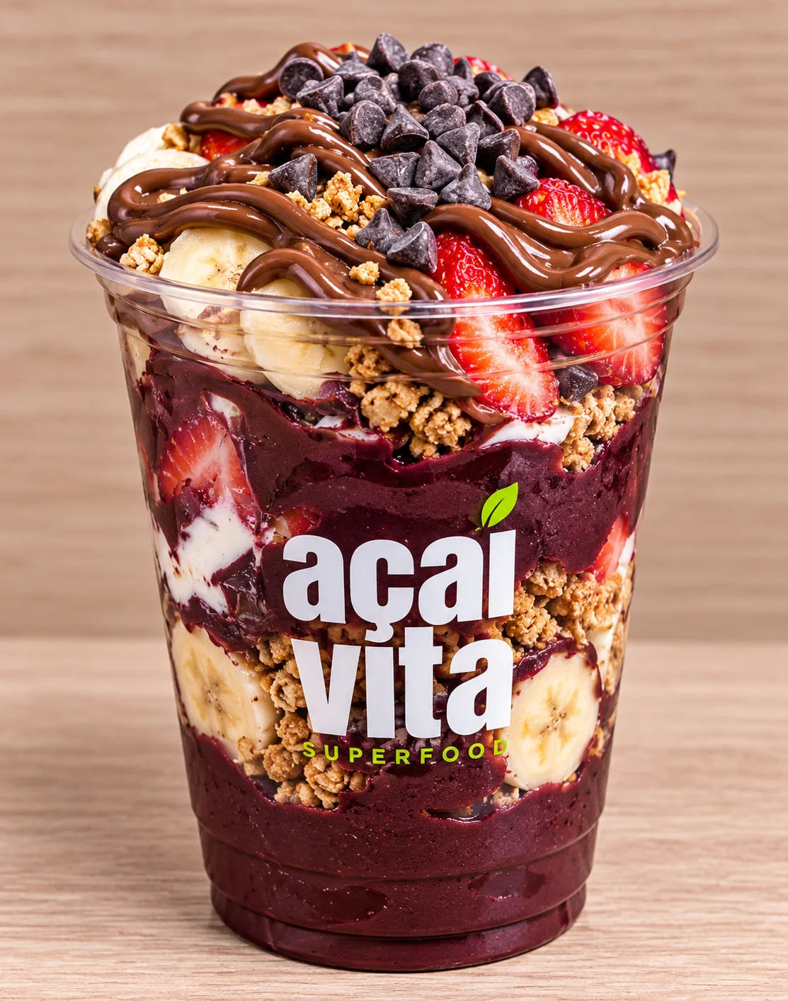 Vita Biscoff: Açaí, Galleta, Leche en polvo, Fresa, Plátano, Crema de avellanas