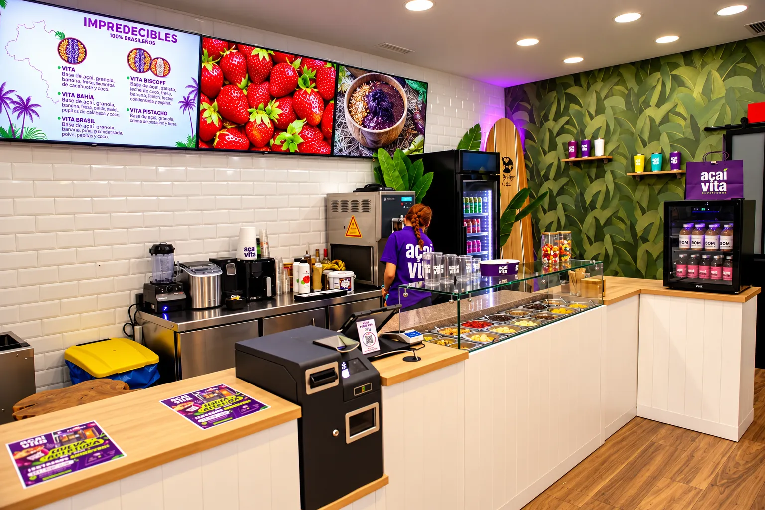 Interior de la tienda Açaí Vita en Hortaleza